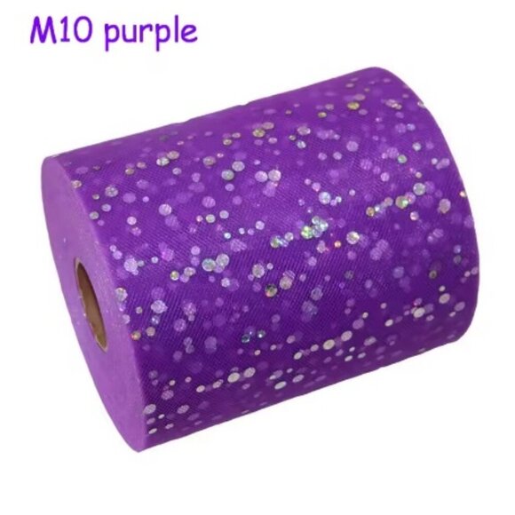 Sequin Dot Tulle - 6" x 100 FT - PURPLE - Picture 1 of 1